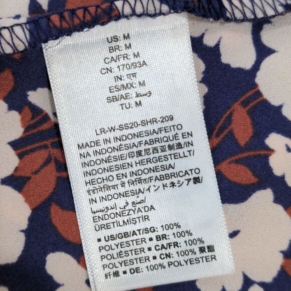 Lark & Ro Floral Print Short Sleeve Blouse Size Medium - Picture 6 of 8